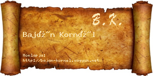 Baján Kornél névjegykártya