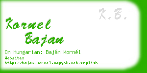 kornel bajan business card